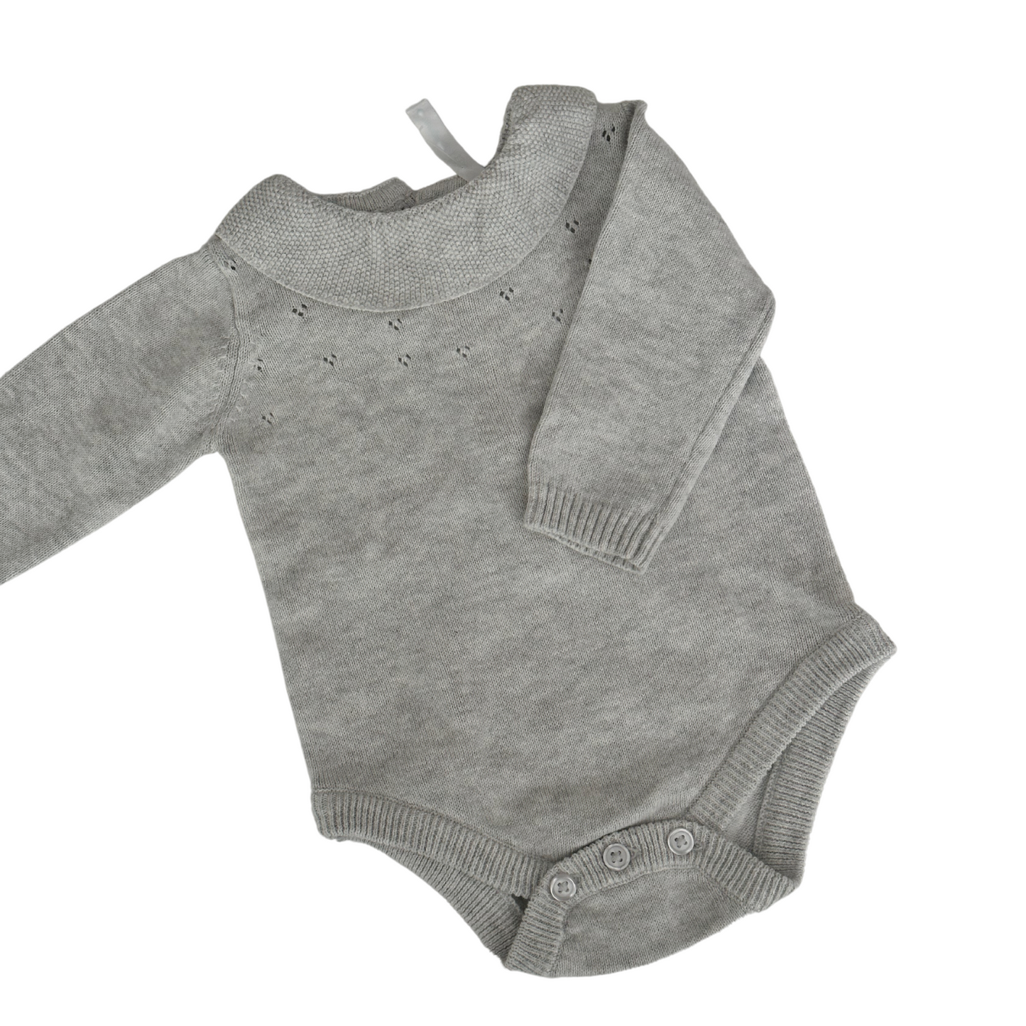 Ranita tejida gris de manga larga